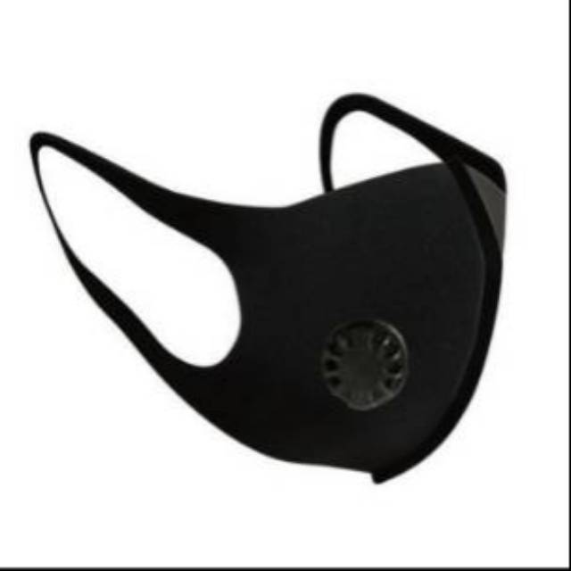 Alice dental // masker hitam reusable / black face mask / karet earloop