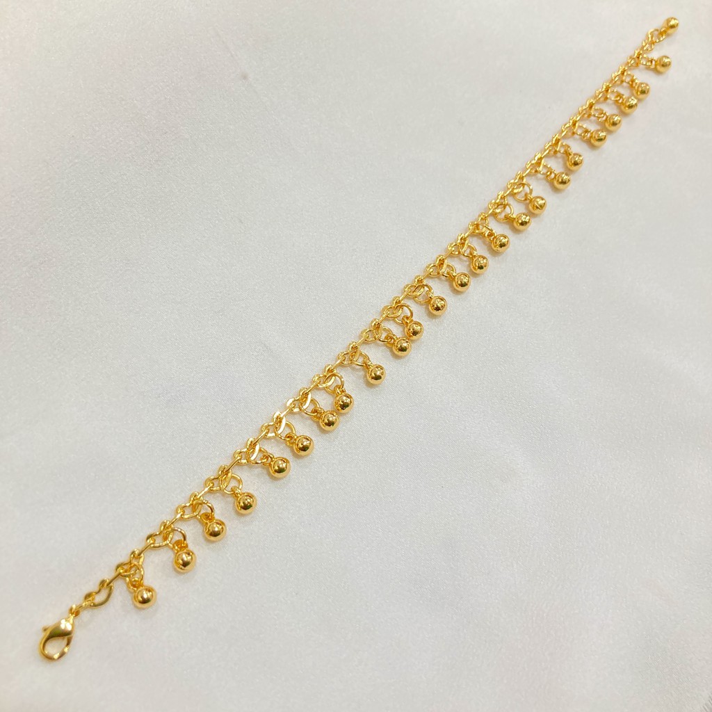 Gelang Tangan Jurai Wanita Aksesoris Perhiasan Lapis Emas GLE87