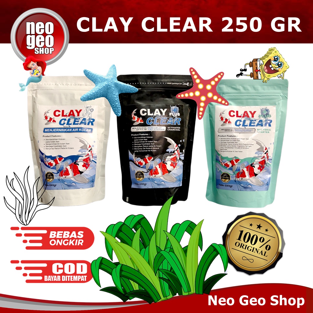 Clay Clear PUTIH 250gr Calcium Montmorillonite Penjernih Kolam Koi