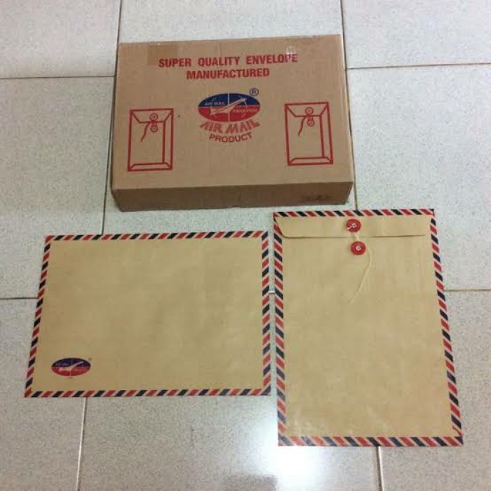 

Amplop Coklat Tali Airmail Folio KIKY 80gsm per Box isi 50pcs