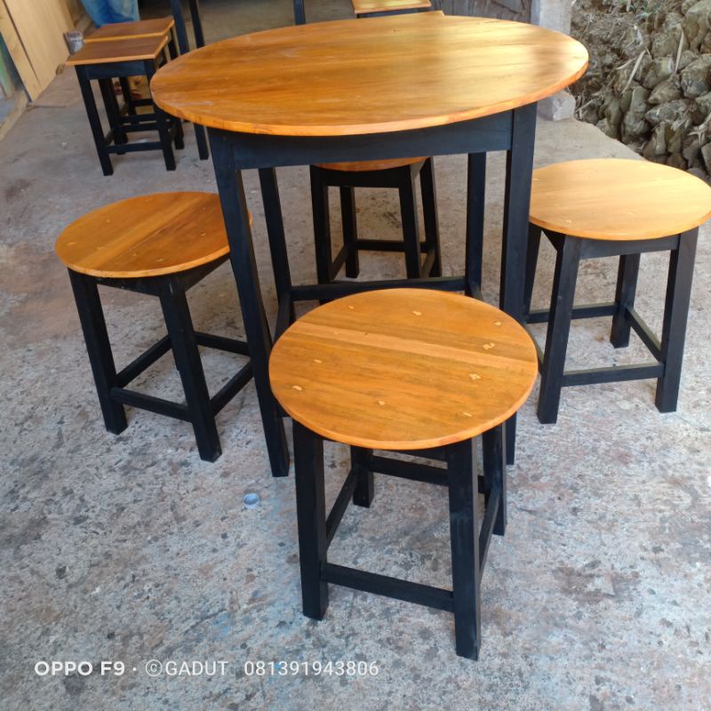 set meja kursi cafe bulat