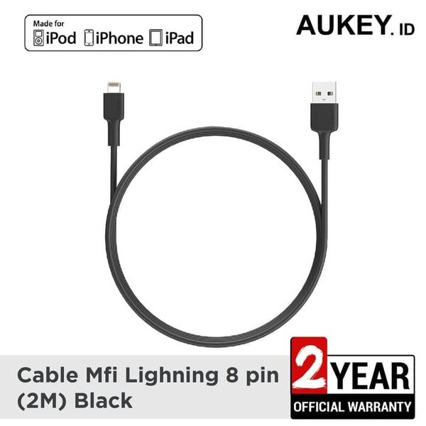 AUKEY CB-BAL2 MFI Kabel Lightning iPhone 2 Meter Murah