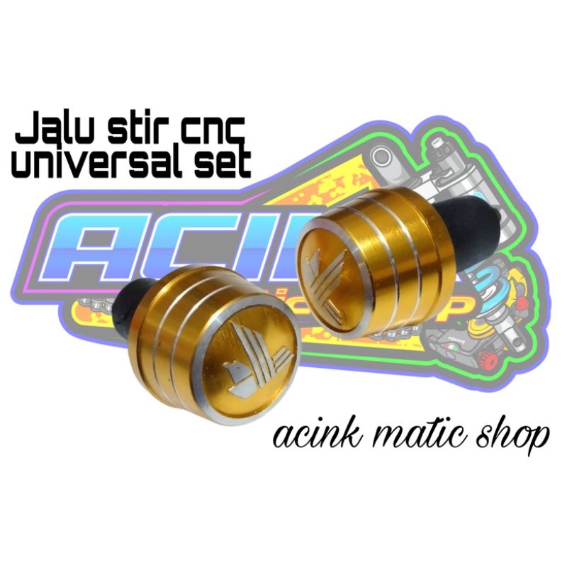 Jalu Stir Jalu Stang Stir cnc Universal logo set kanan kiri