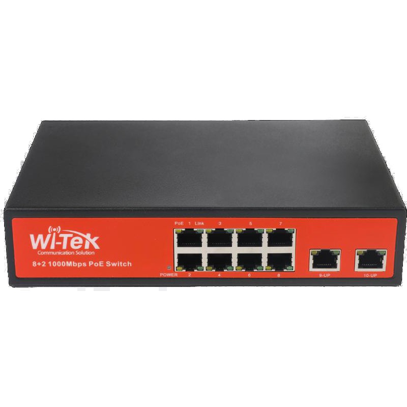 Wi-Tek WI-PS308G 10-Port 48V Gigabit Ports PoE Switch with 8-Port PoE Witek