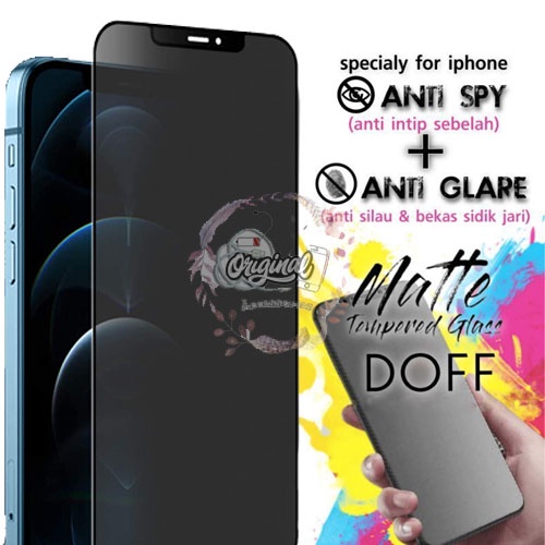 TG Tempered Glass Antigores Kaca Matte Doff Spy Privacy Vivo Y81 Y83 Y85 Y91C Y93 Y95 OR385