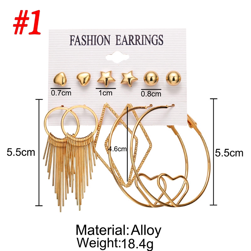 Set Anting Metal Bentuk Hati untuk Hadiah