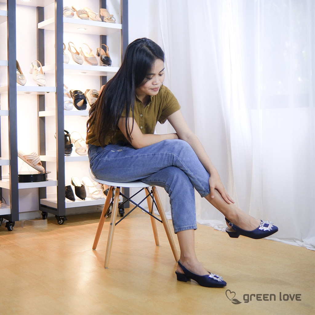 Green Love Sepatu Selop CRYSTAL