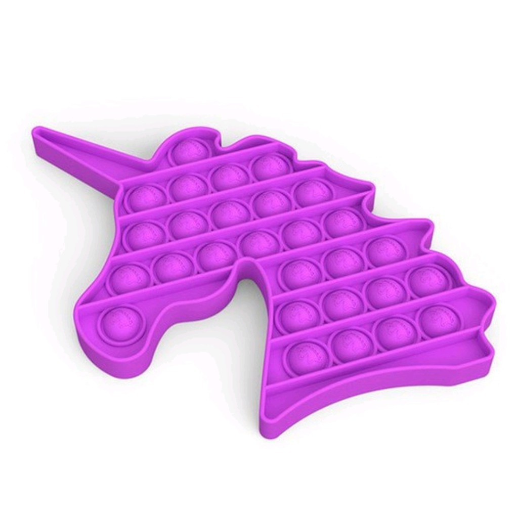 fidget push Pop Squishy Bubble Pop It Silikon Fidget Toy Pelangi Penghilang Stress MAINAN ANAK COD-UNICORN UNGGU