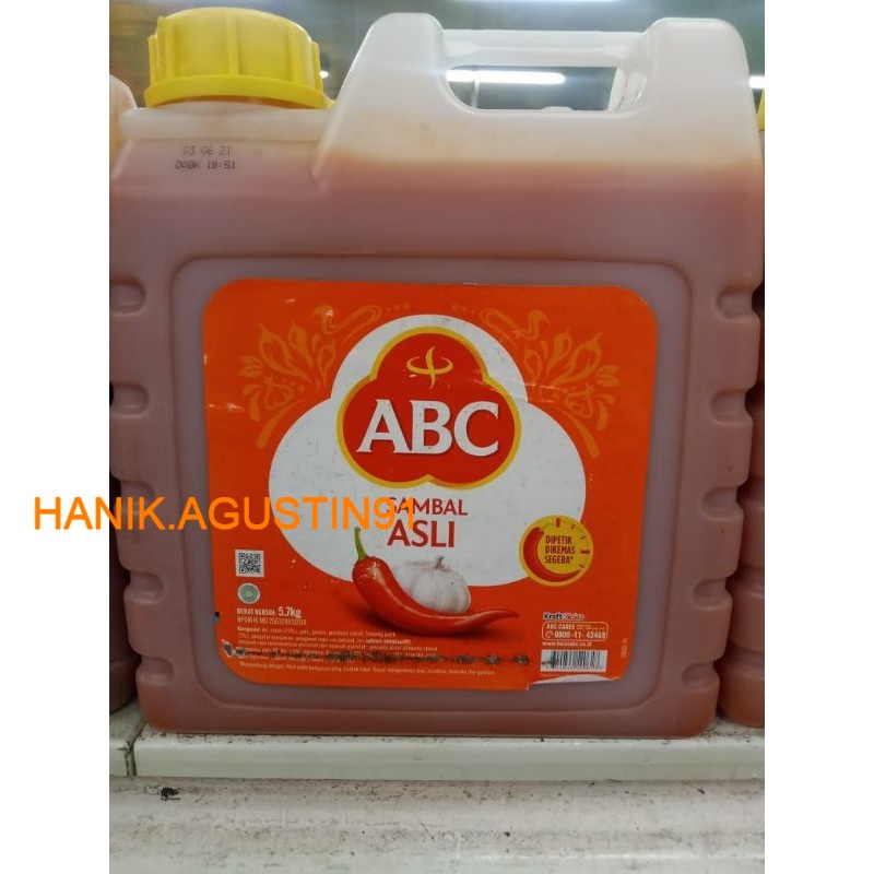 

Abc sambal Asli Kemasan jerigen 5,7kg