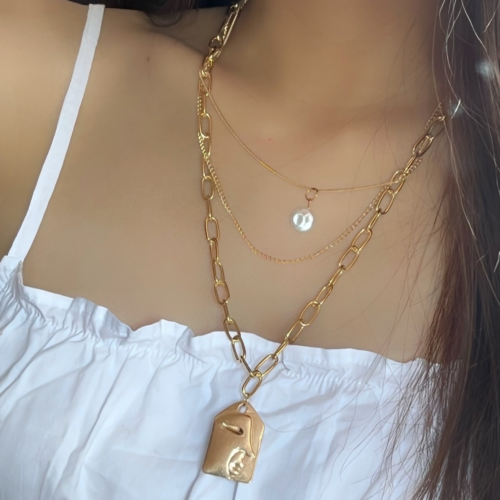 Genevive Necklace / Kalung Wanita Korea / Aksesoris Wanita / Kalung Rantai / Kalung Aesthetic / Kalung Layer Pendan