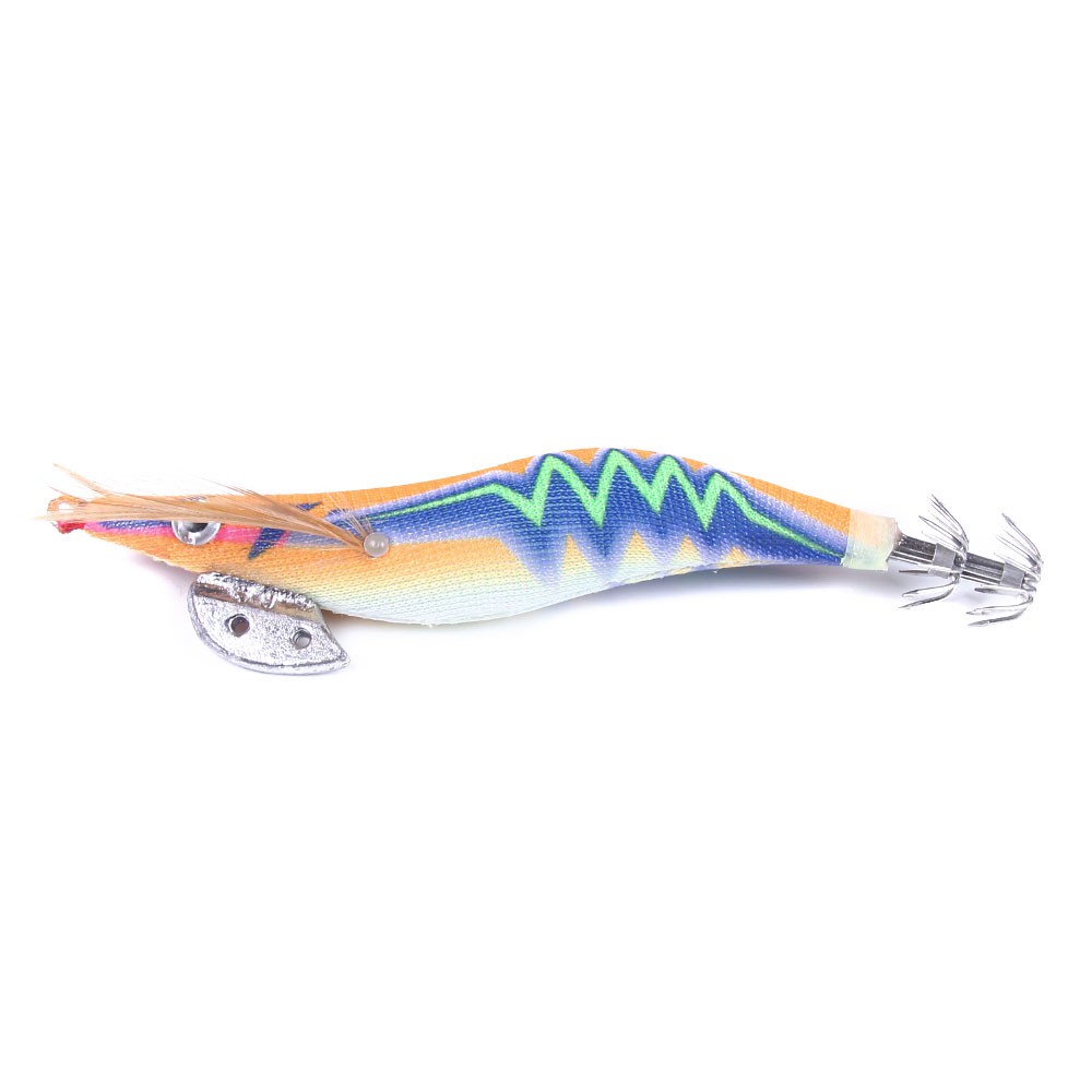 HENGJIA 10Pcs/Bag Luminous Shrimp Fishing Lures Umpan Pancing Bentuk Cumi-cumi Udang 2.5 # 3.0# 3.5# dengan Kail Jig