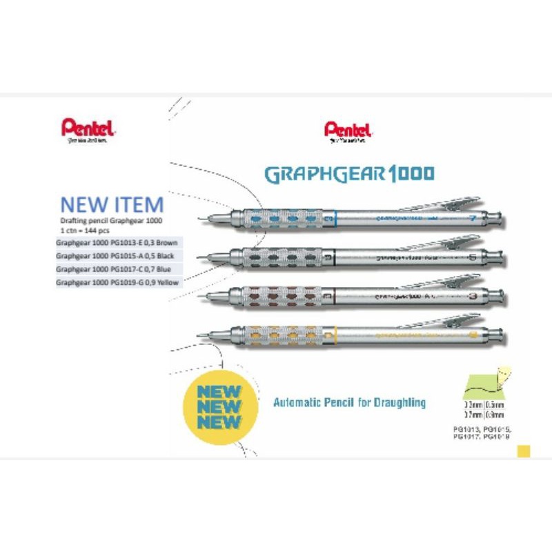 

Graphgear Drafting Pencil ' Pentel ' PG 1013, PG 1015, PG 1017, PG 1019