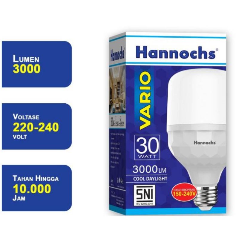 Lampu led hannochs vario 30 watt nyala putih