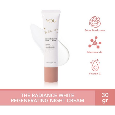 ❤️GROSIR❤️ Y.O.U The Radiance White Active Night Gel 30g [Regenerasi Kulit, Cerah Semalaman] by you