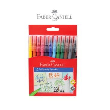 Faber Castell Calligraphy Brush Pen set 12 Warna Brushpen Bujo Kaligrafi Spidol Sepidol Tulis Indah