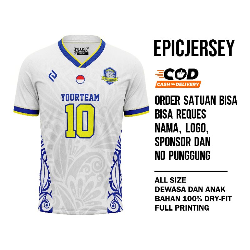 Jersey voli custom full printing satuan pria wanita anak, jersey volleyball, jersey bola voli, jerse