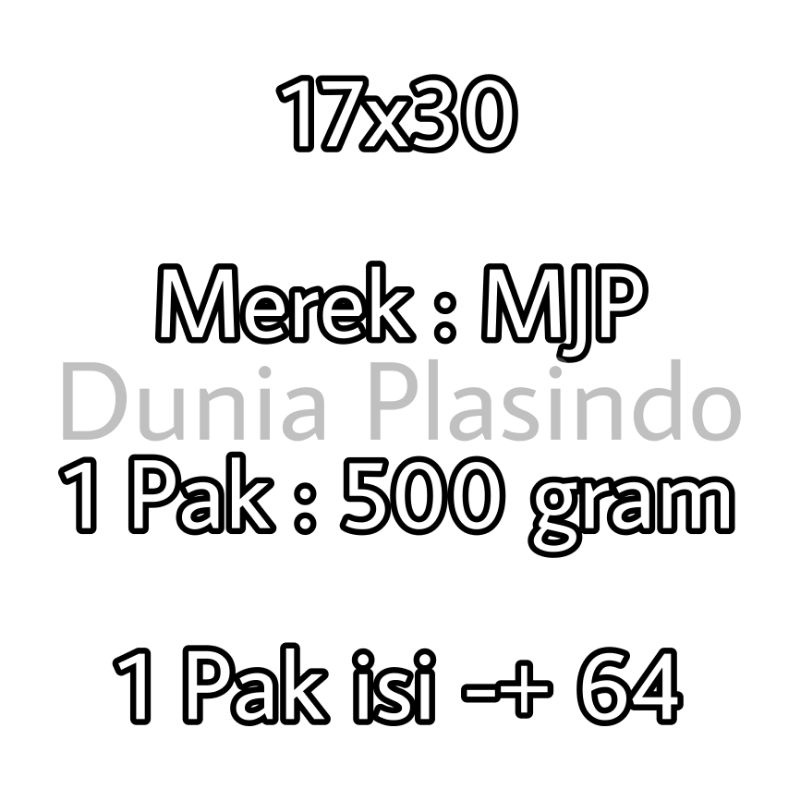 Plastik PP Bening MJP Tebal 0.06 Lebar 17 uk. 17x20 17x25 17x30 17x35