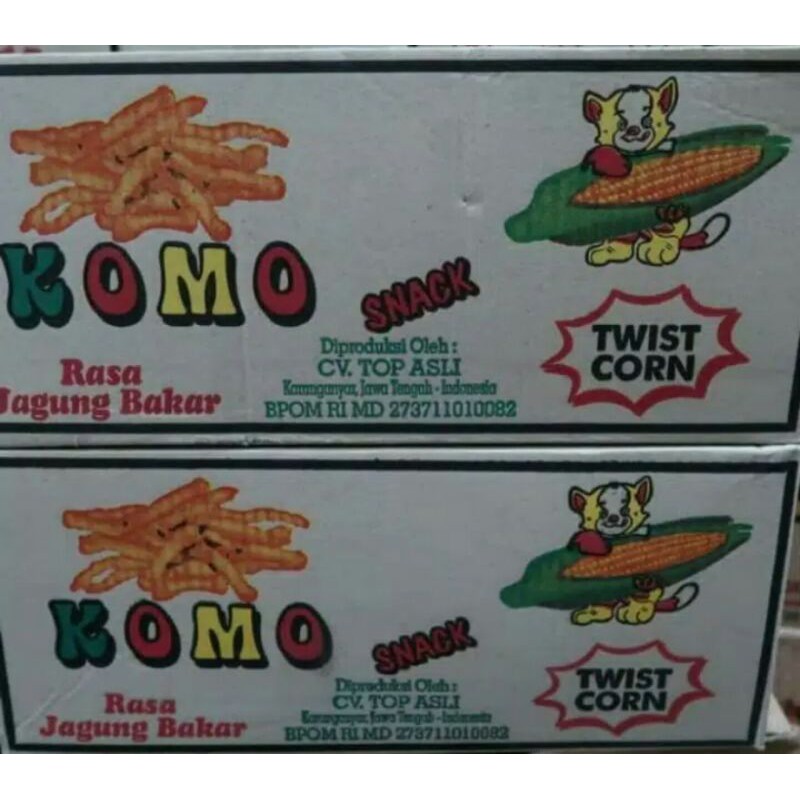 

CIKI KOMO 1 DUS ISI 40 PCS RASA JAGUNG BAKAR / TWIST CORN / JAGUNG BAKAR / CIKI KOMO