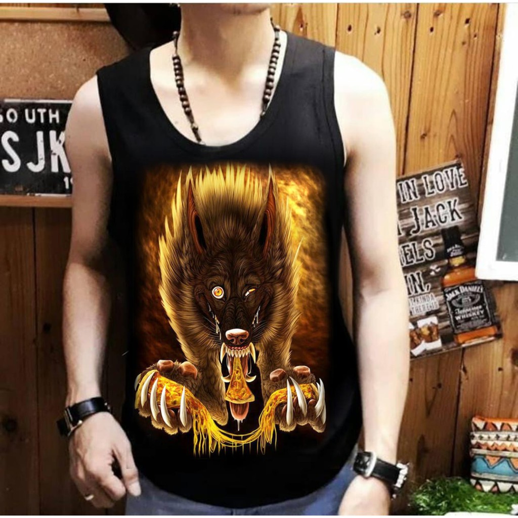 Singlet lekbong pria fire Wolf