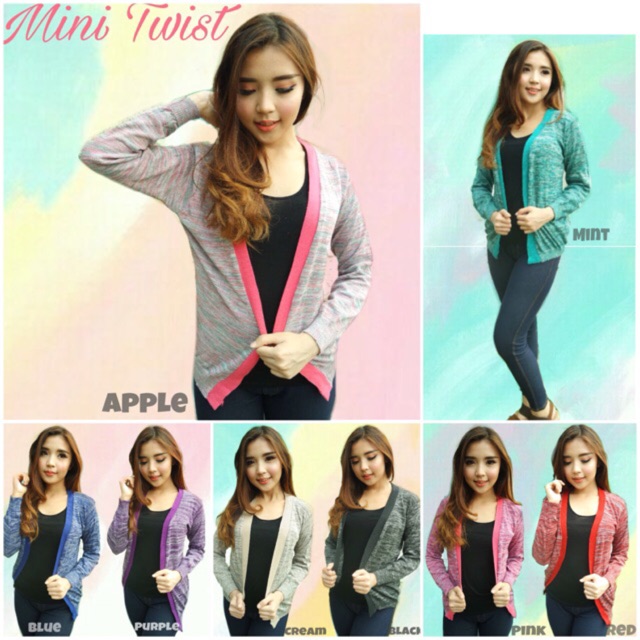 Mini Twist / cardi korea / cardigan wanita / cardy rajut knit halus