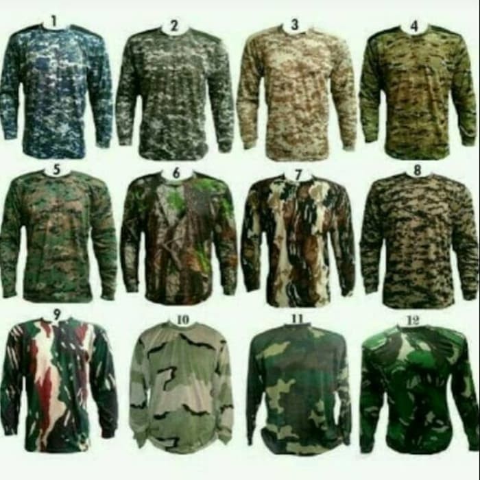 AnjayMalang  Kaos Loreng Lengan Panjang Tempel