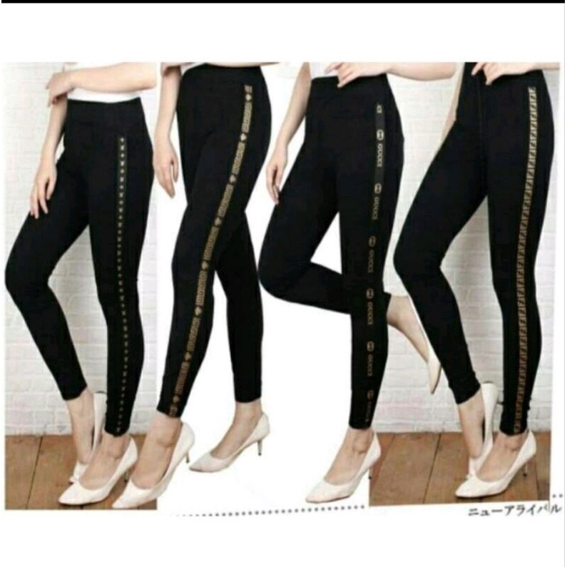 Legging list Branded Wanita Import Panjang