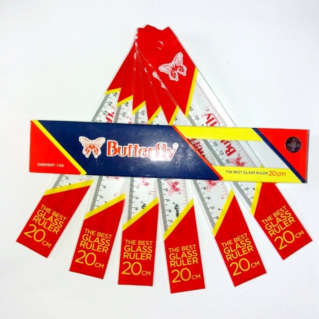 

(pcs)Penggaris Mika Plastik Butterfly 20cm
