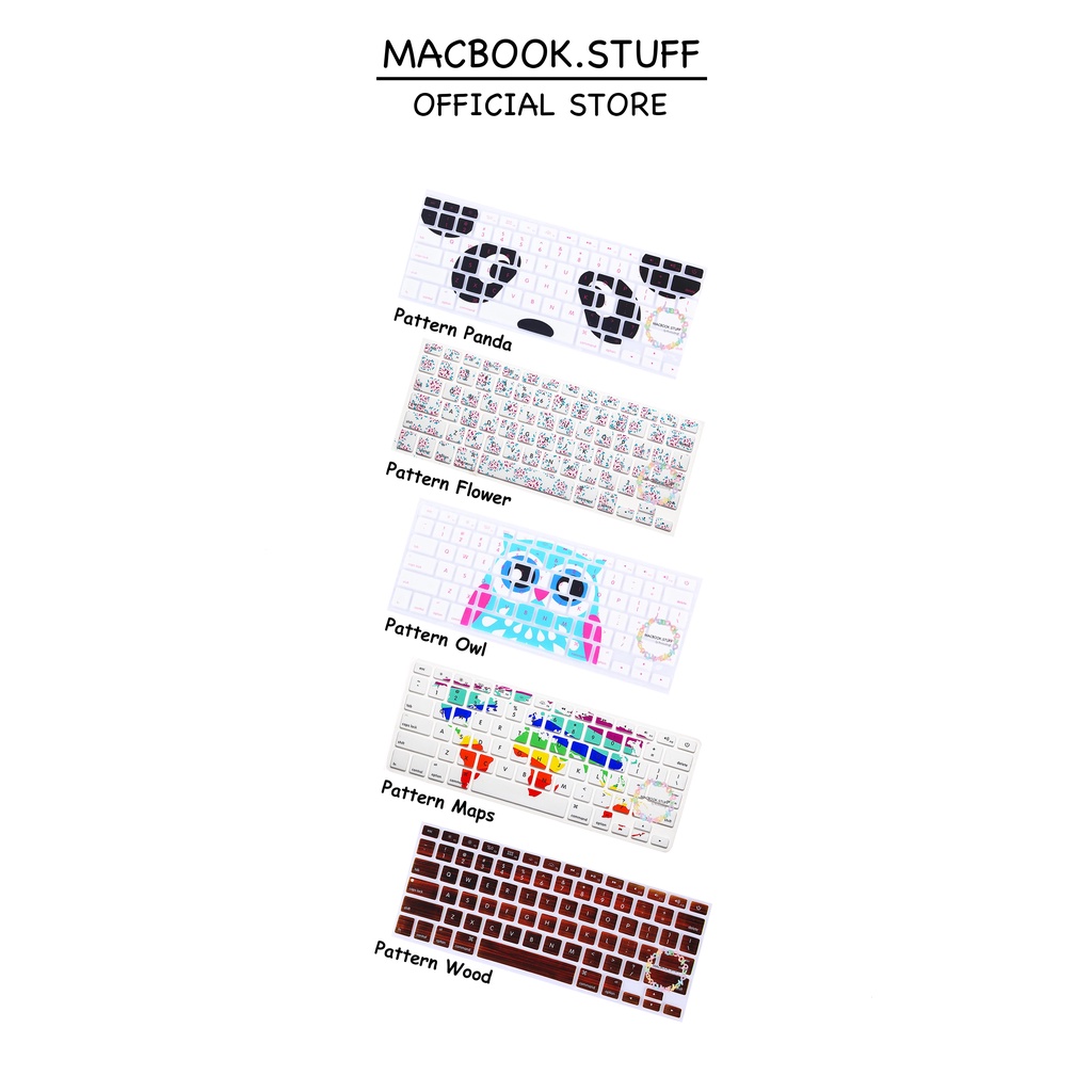 Keyboard PROTECTOR COVER PATTERN CUTE PANDA FISH MAPS FLOWER OWL WOOD FOR MACBOOK NEW AIR PRO RETINA 11 12 13 14 15 16 M1 TOUCH ID TOUCHBAR DVD ROOM