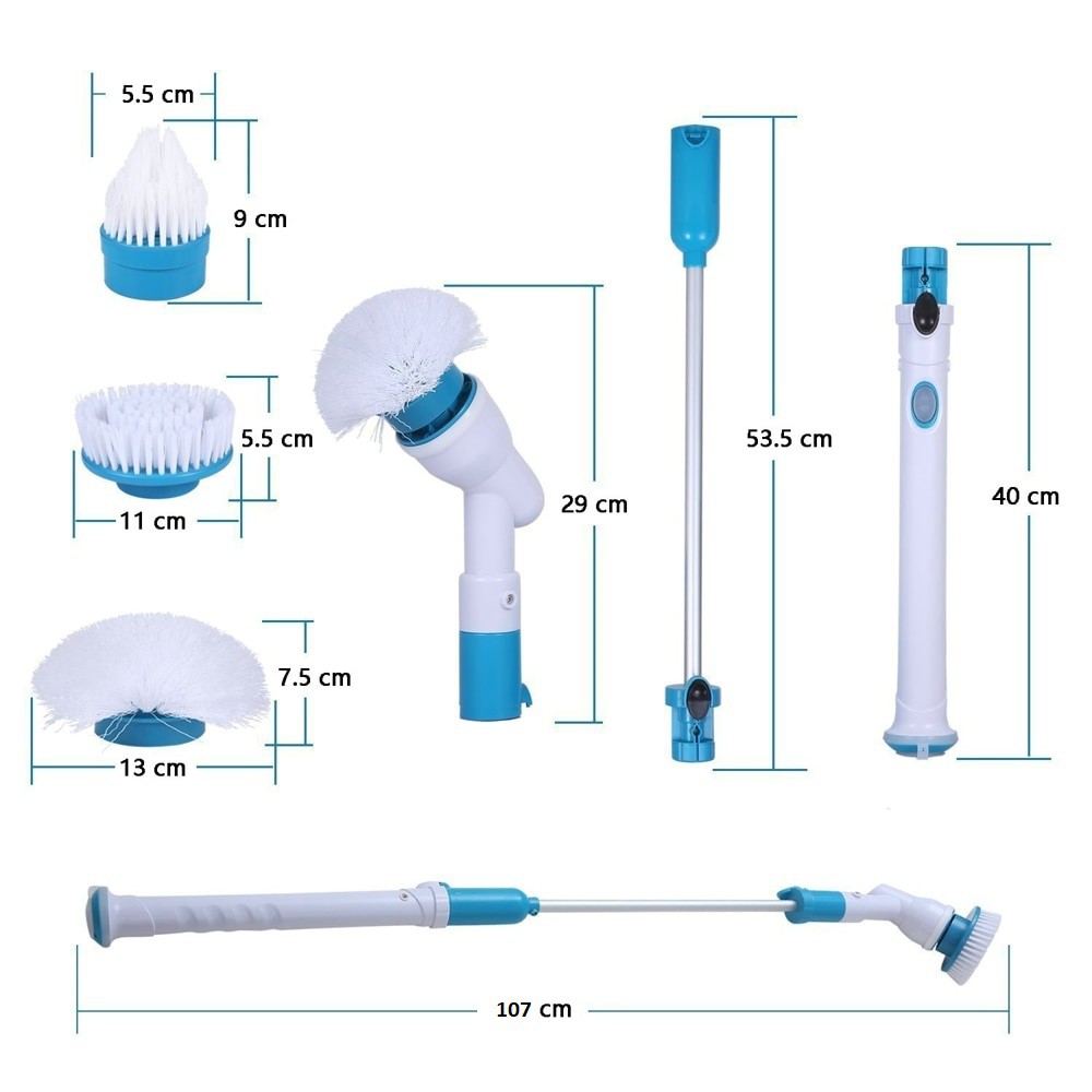 sikat lantai/EYCOCCI Sikat WC Elektrik Bathroom Kitchen Cleaning Tools Set - Blue