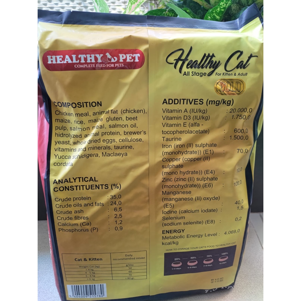 HEALTHY CAT Gold Kitten Adult Cat Food All Life Stages Freshpack 7.5kg