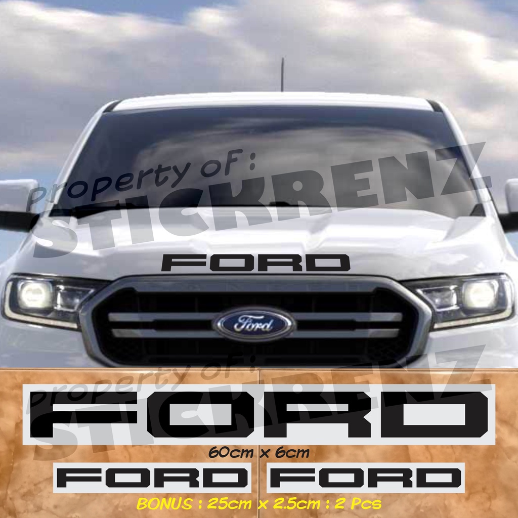 Cutting Sticker Stiker Kap Kaca Depan Mobil Ford 01 Custom