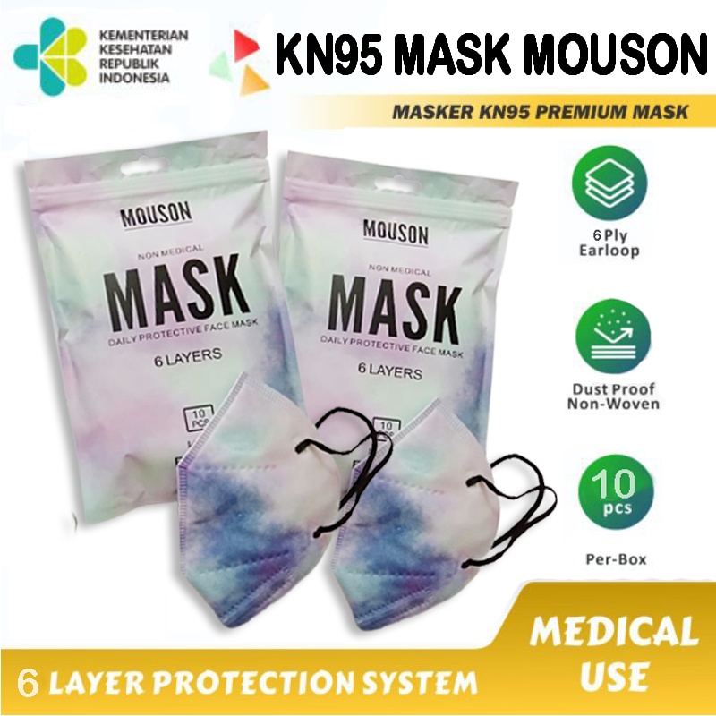 Masker KN95 10pcs warna mix/masker KN95 5 mix/masker KN95 dewasa