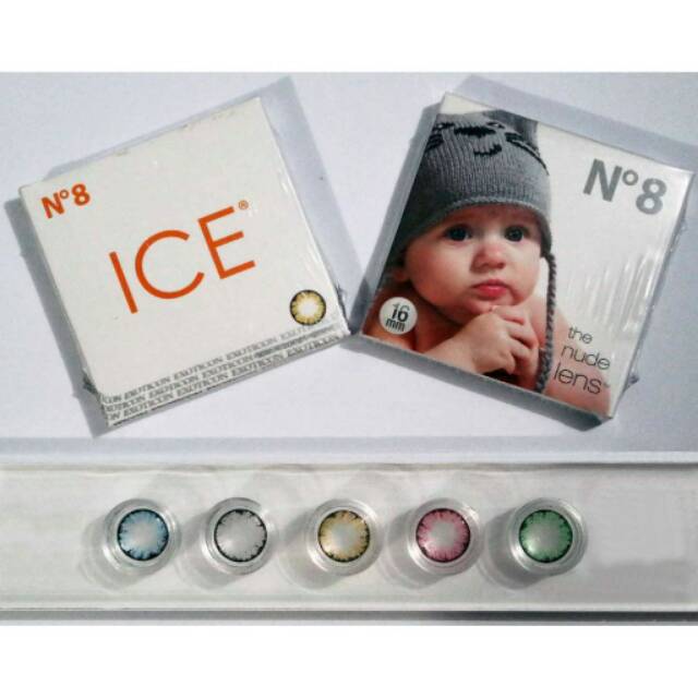 Softlens Ice N8 Exoticon 16mm Big Eye Normal Minus Lensa Kontak Biru Coklat Hijau Pink Abu Free Case