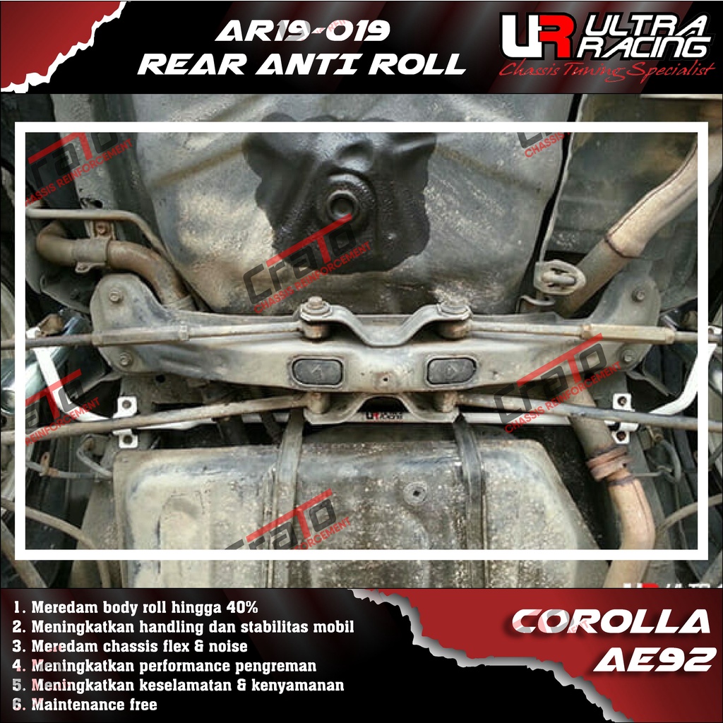 Aksesoris Stabiliser ULTRA RACING Safety Bar - Swaybar - Rear Anti Roll 19MM - Totota Corolla Twinca