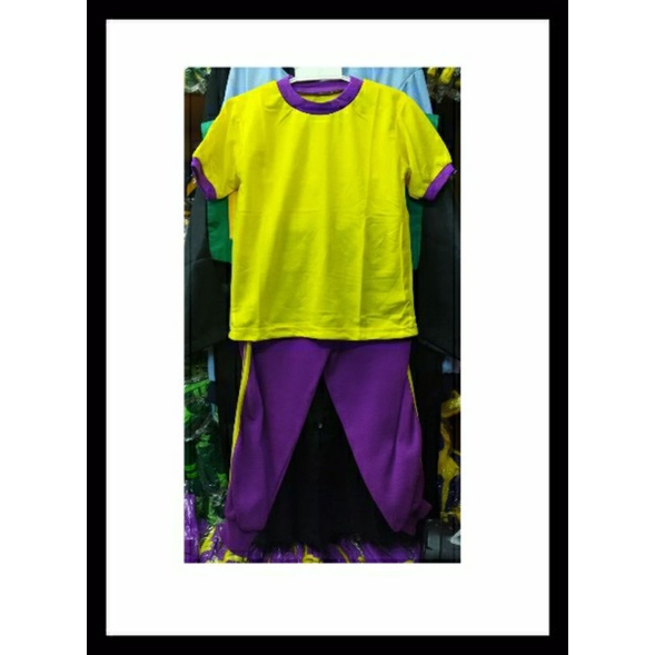 Seragam olahraga PAUD/TK kuning kenari - ungu