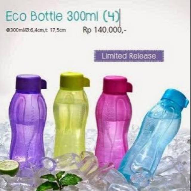 Tupperware Eco Bottle 300 ml (4 pcs) / Botol Minum