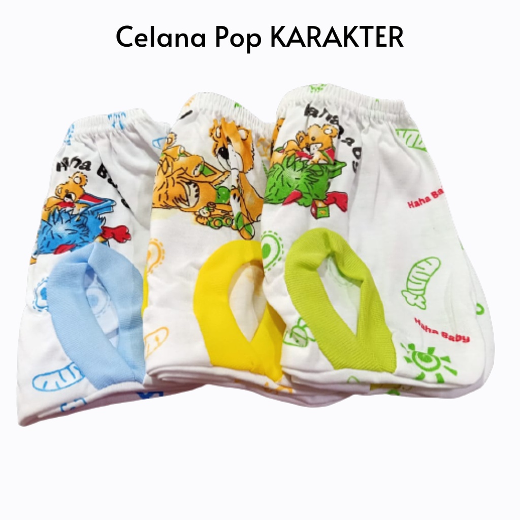 1 Pcs Celana Pop Bayi PUTIH KARAKTER Celana Kacamata Bayi Celana Baby Newborn Celana Poop Celana Kacamata Perlengkapan Bayi Baru Lahir