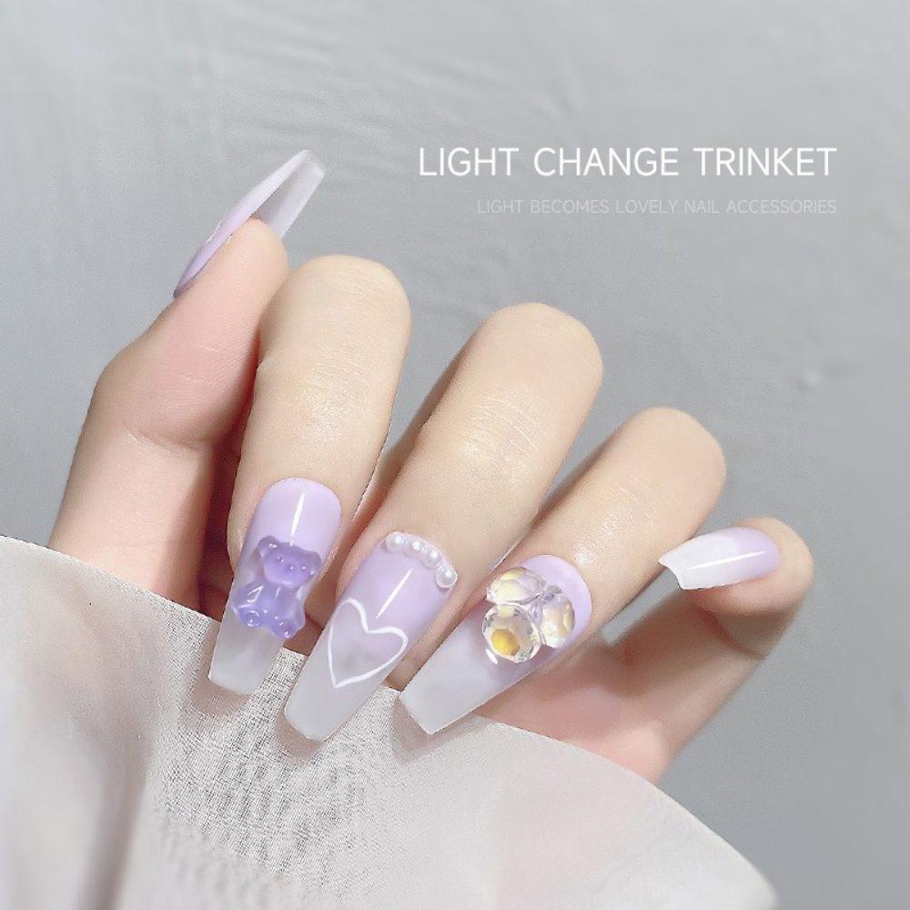 Mxbeauty Berubah Warna Pesona Kuku Ikatan Simpul Resin Kuku Kecantikan Manicure Aksesoris Photochromic DIY Bahan Kuku Nail Art Perhiasan