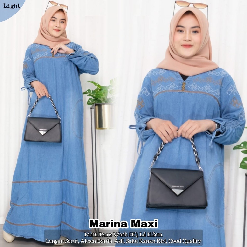 TAMARA MAXI JEANS GAMIS BORDIR MARINA MAXY DRESS GBM