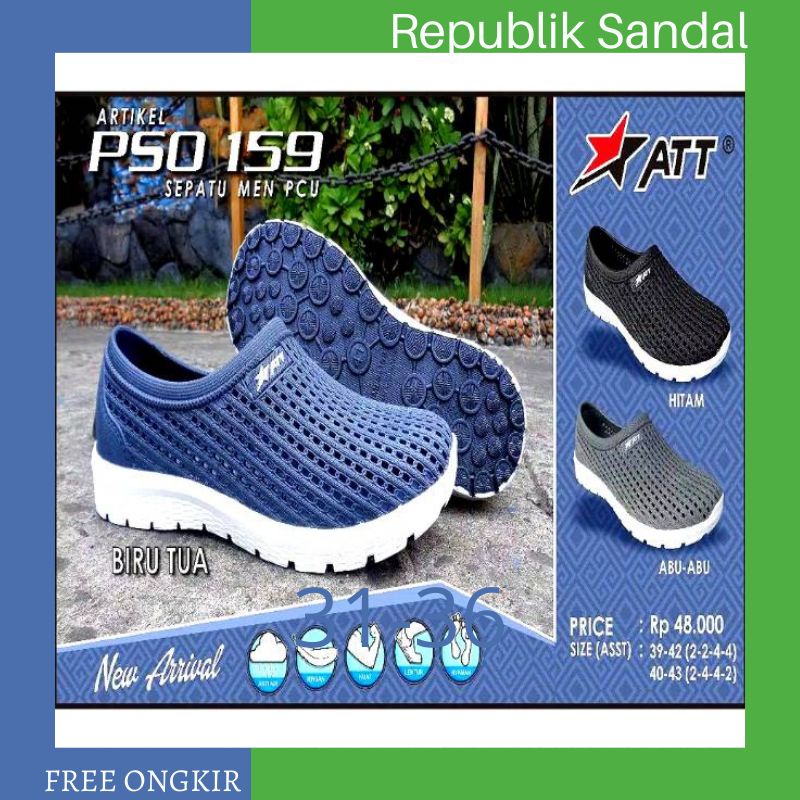 sandal karet Att Pso 159 sanda pria ATT PSO159 Size 37-43 sandal Slip On ATT