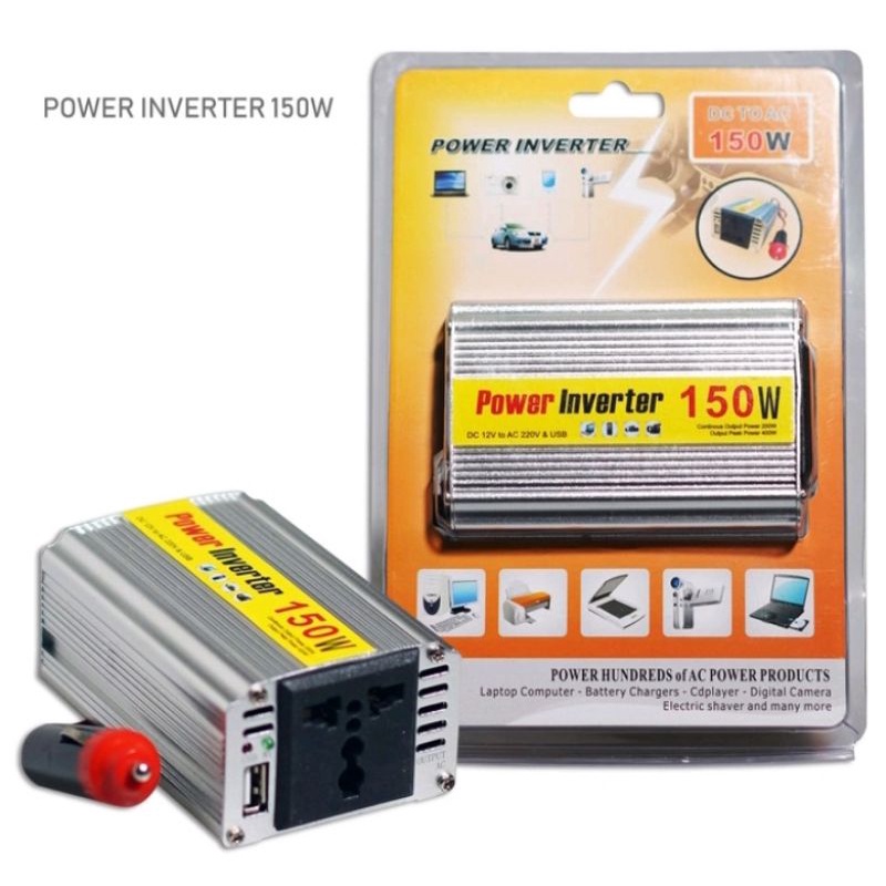 POWER INVERTER 150w DC 12v To AC 220v Dan Ada Colokan Port Usb Inverter 150 Watt