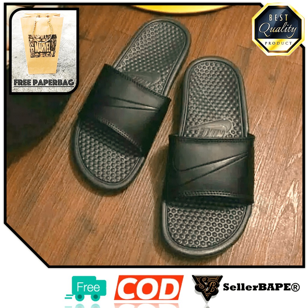 Sendal Slop NIKE FLIP FLOP BENASSI SWOOSH IMPORT TERMURAH Sandal Selop Pria Slip Wanita + Paper Bag