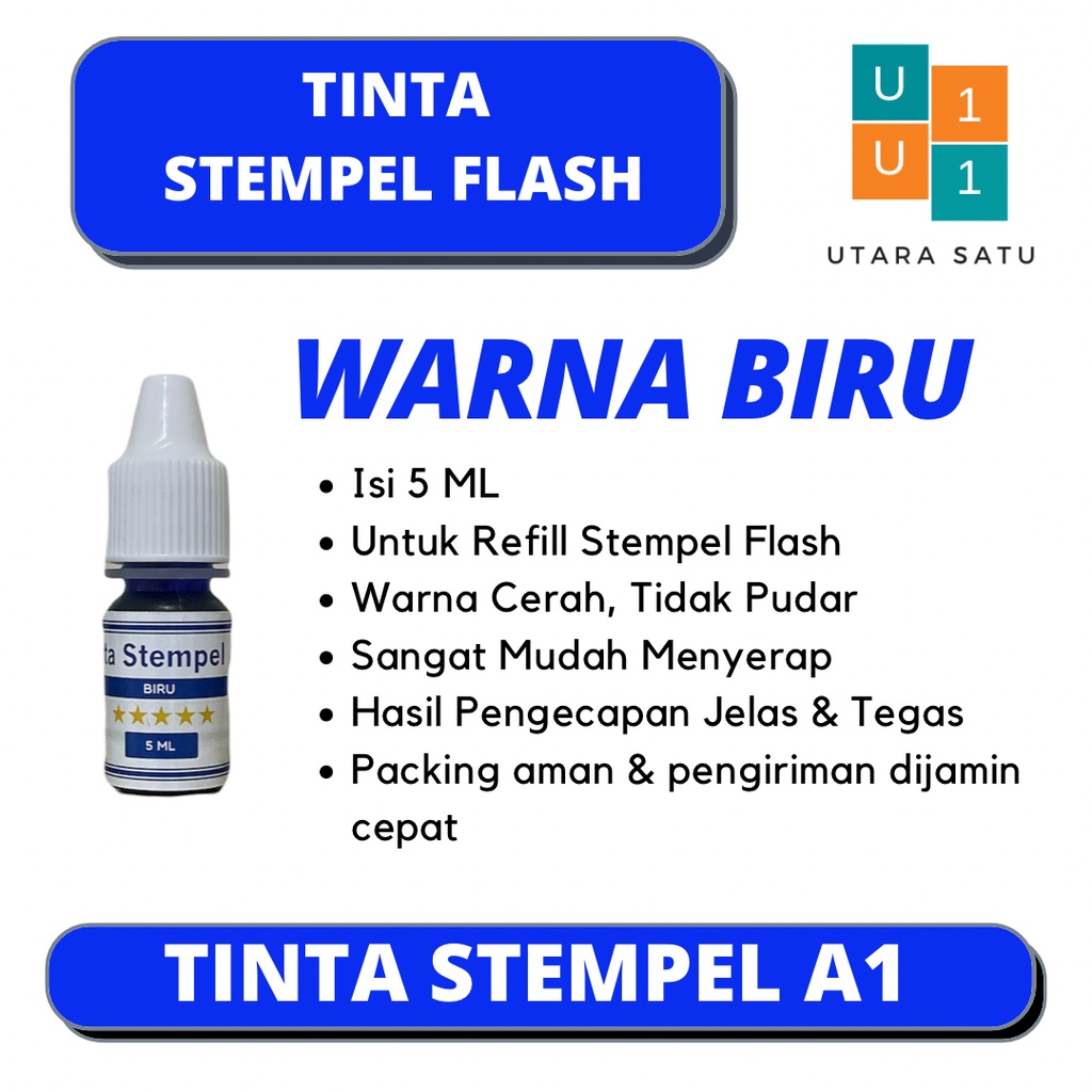 

Tinta Stempel Flash Warna Biru 5 ML
