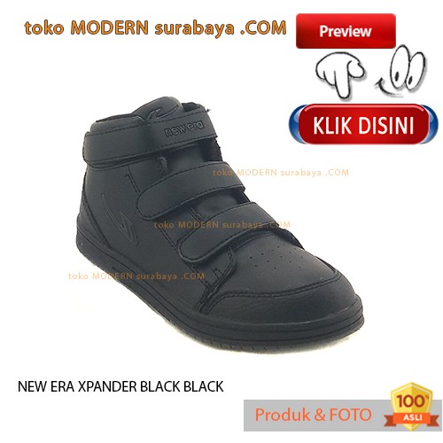 NEW ERA XPANDER BLACK BLACK sepatu sekolah anak boots sneakers