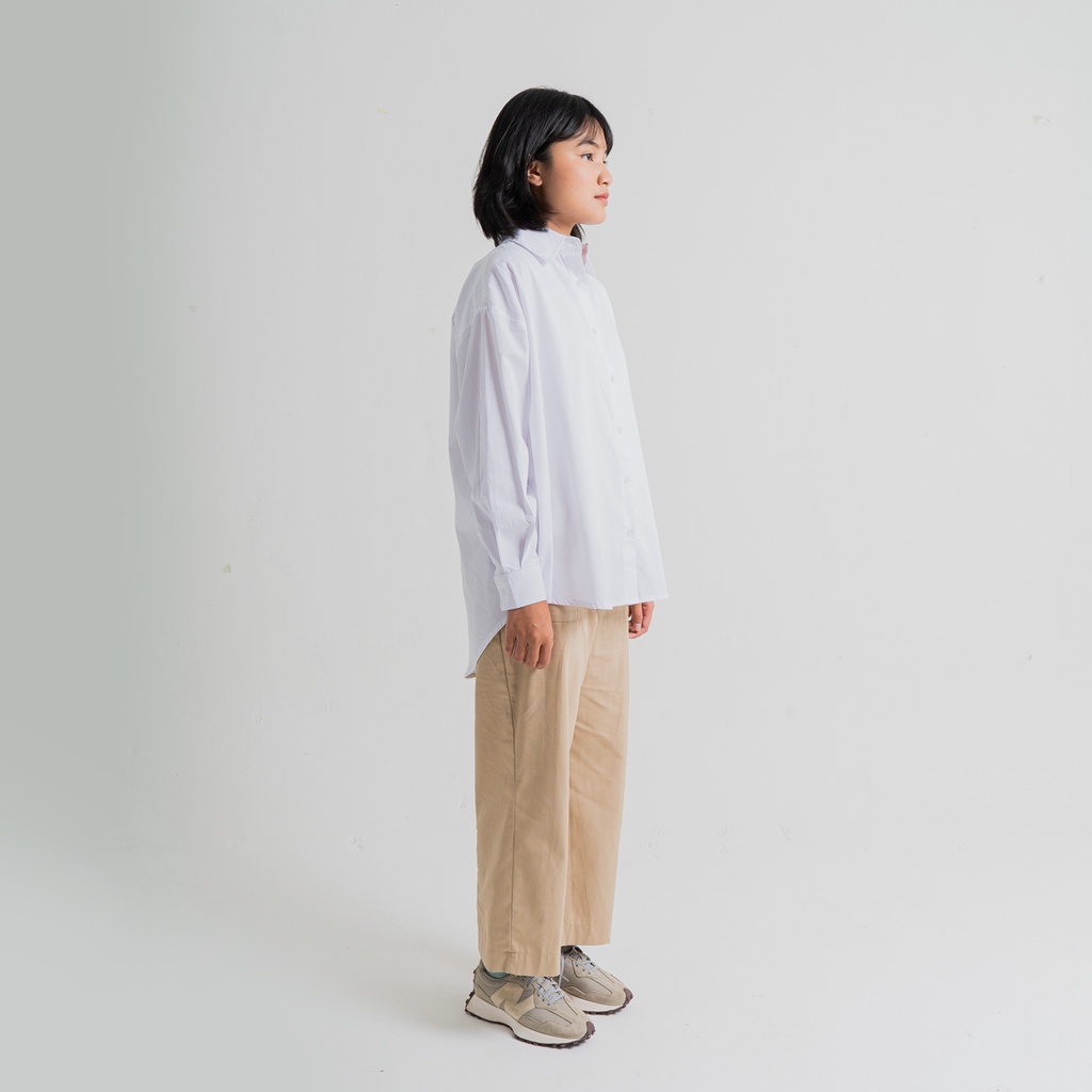 ANSSY - Kana Shirt White  - Kemeja Oversize Wanita Katun