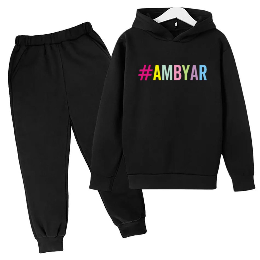 BESS - Baju Setelan Wanita Murah / Setelan Hoodie + Jogger Hitam - #AMBYAR