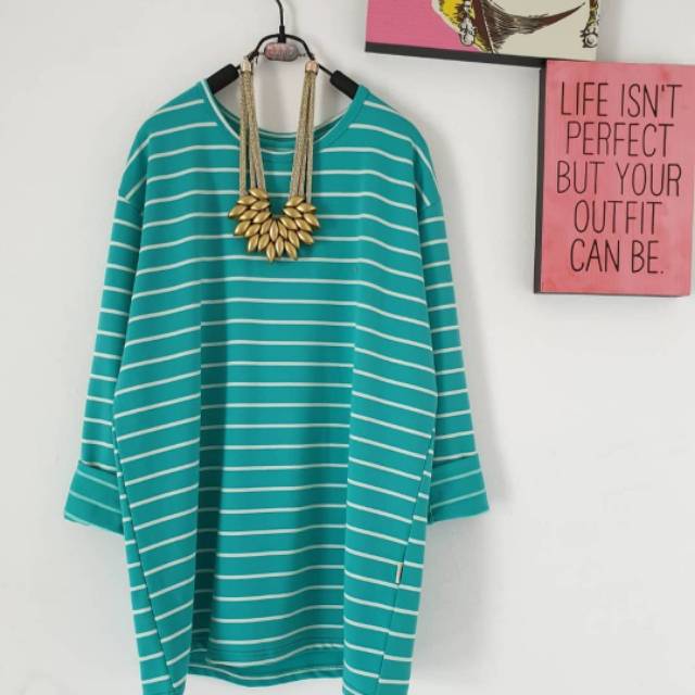 Kaos lengan panjang longgar tosca