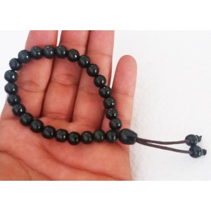 Gelang Tasbih Giok Black Jade Model Butiran Kecil