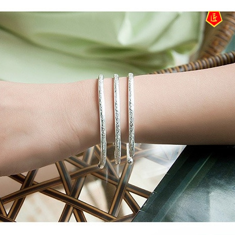 [Ready Stock]Fashion Elegant Silver Pattern Bracelet