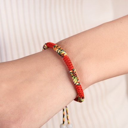 Gelang Tali Simpul Tenun Handmade Dapat Disesuaikan Gaya Retro Untuk Pria Dan Wanita